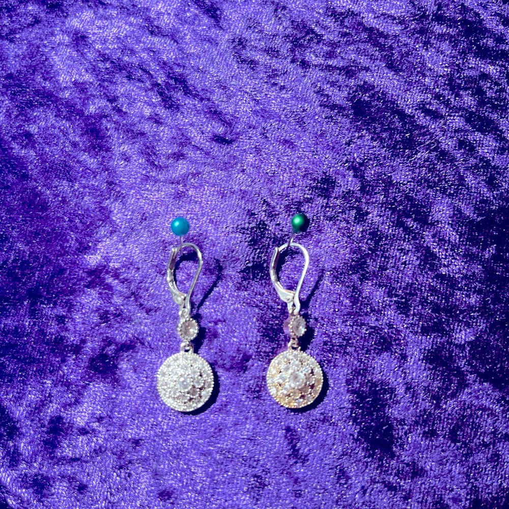 Silver sparkle drop earrings
